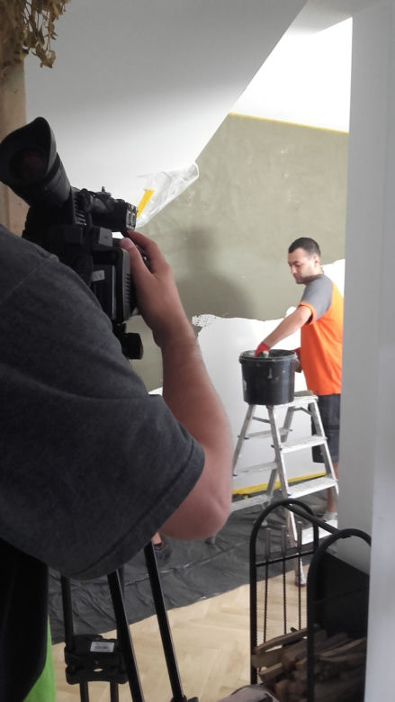 Metamorfoza ściany w salonie BETON na ścianie!