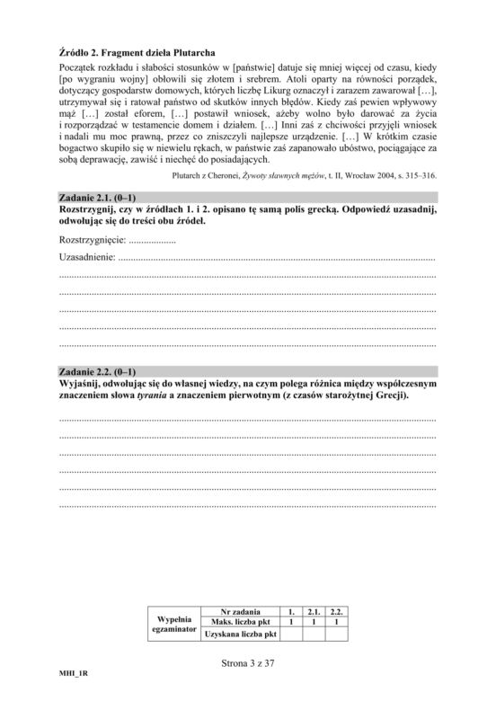 ARKUSZE CKE - Matura historia 2019