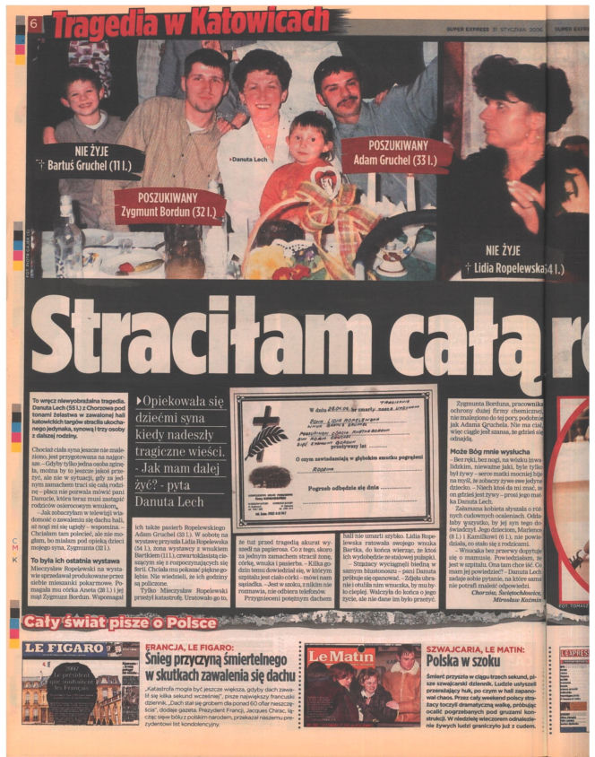 Zawalenie hali w Katowicach - archiwalne wydania "Super Expressu"