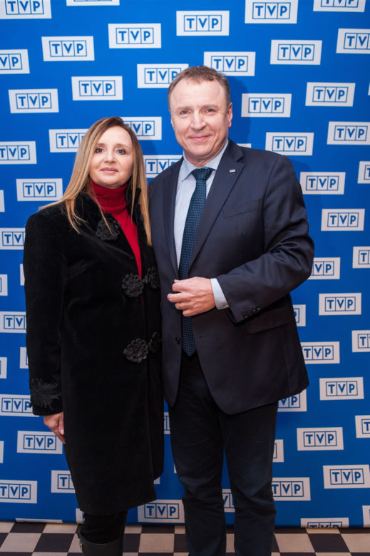 Jacek Kurski z żoną Joanną na premierze filmu „Marusarz. Tatrzański Orzeł”