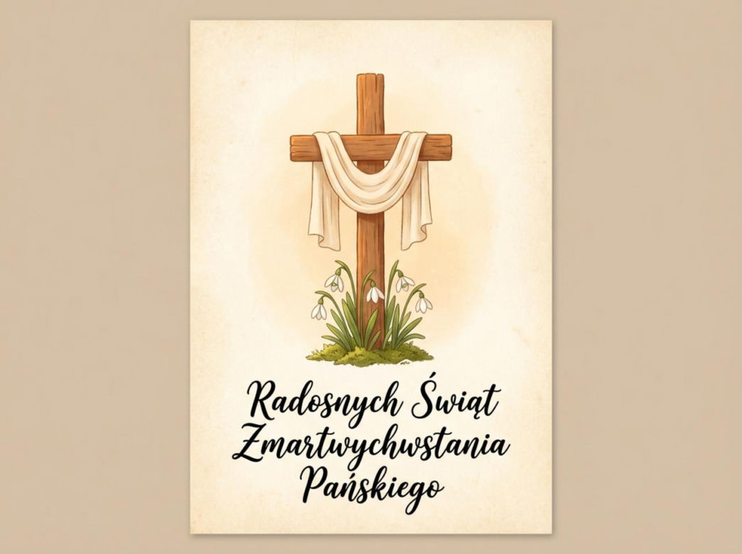 Religijna kartka na Wielkanoc