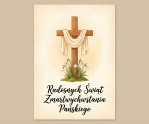 Religijna kartka na Wielkanoc