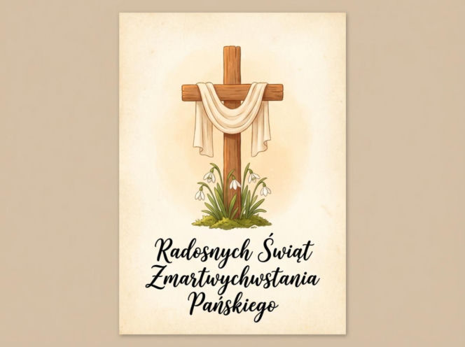 Religijna kartka na Wielkanoc