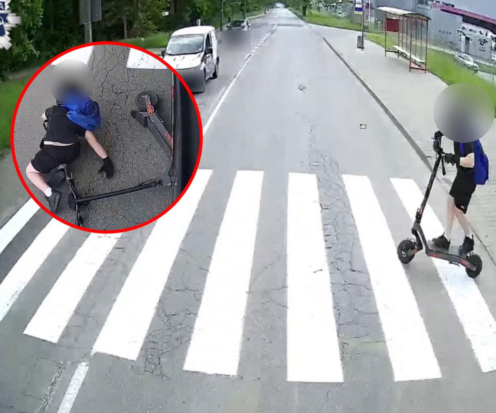 11-latek wjechał na hulajnodze pod autobus! Wideo w sieci