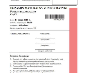 Matura 2016. Informatyka [ARKUSZE, ODPOWIEDZI]