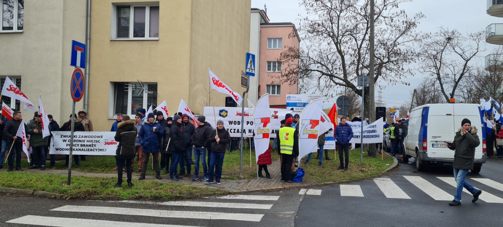 Protest pracowników wodociągowych w Poznaniu