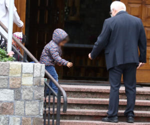 Lech Wałęsa na niedzielnej mszy