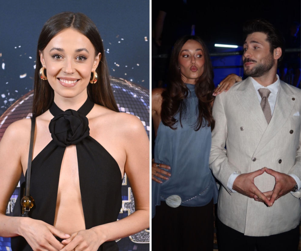 Izabella Krzan w czarnej sukience z dekoltem na czerwonym dywanie oraz ujęcie z Janem Pirowskim, który będzie z nią współprowadził program Dzień Dobry TVN. Nowy duet wzbudza wiele emocji, o których przeczytasz więcej na naszym portalu.