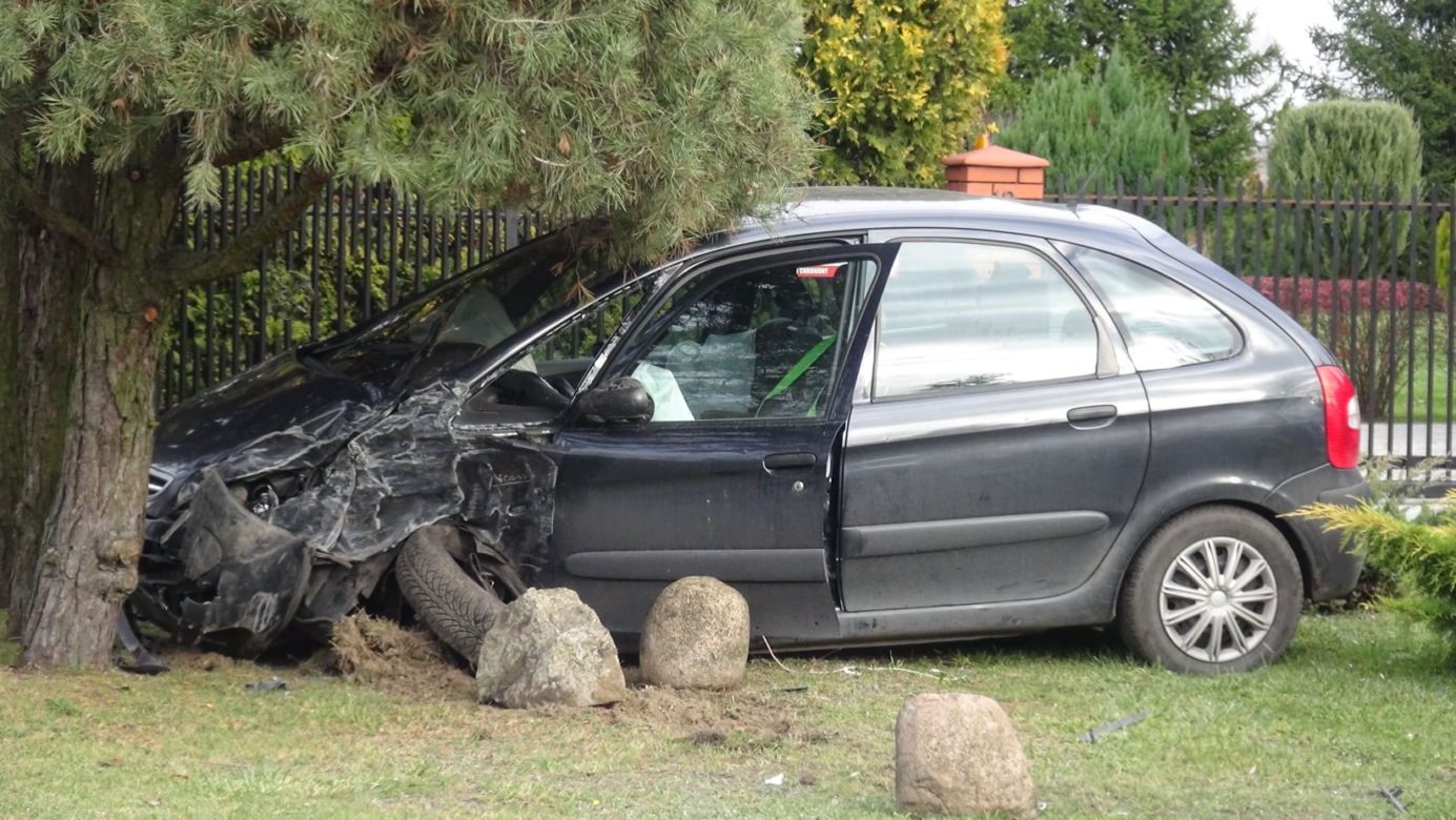 Kompletnie pijany rozbił się citroenem