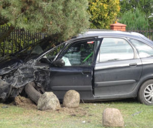 Kompletnie pijany rozbił się citroenem