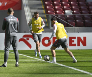 Trening reprezentacji Polski przed meczem ze Szwecją