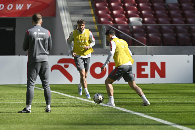 Trening reprezentacji Polski przed meczem ze Szwecją