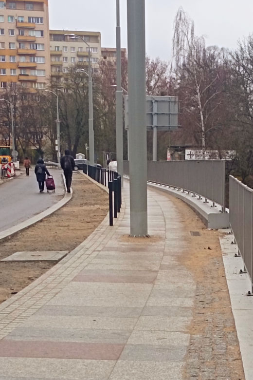 Słupy utrudniają życie pieszym na al. Wyzwolenia