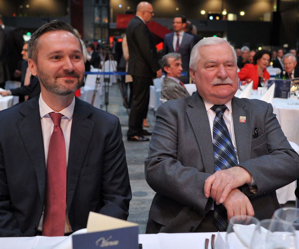Lech Wałęsa z synem Jarosławem