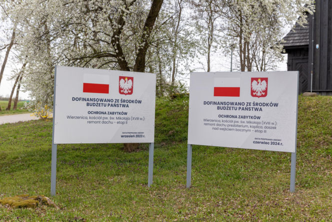 Policjanci pod kościołem w Wierzenicy pilnują świątynię