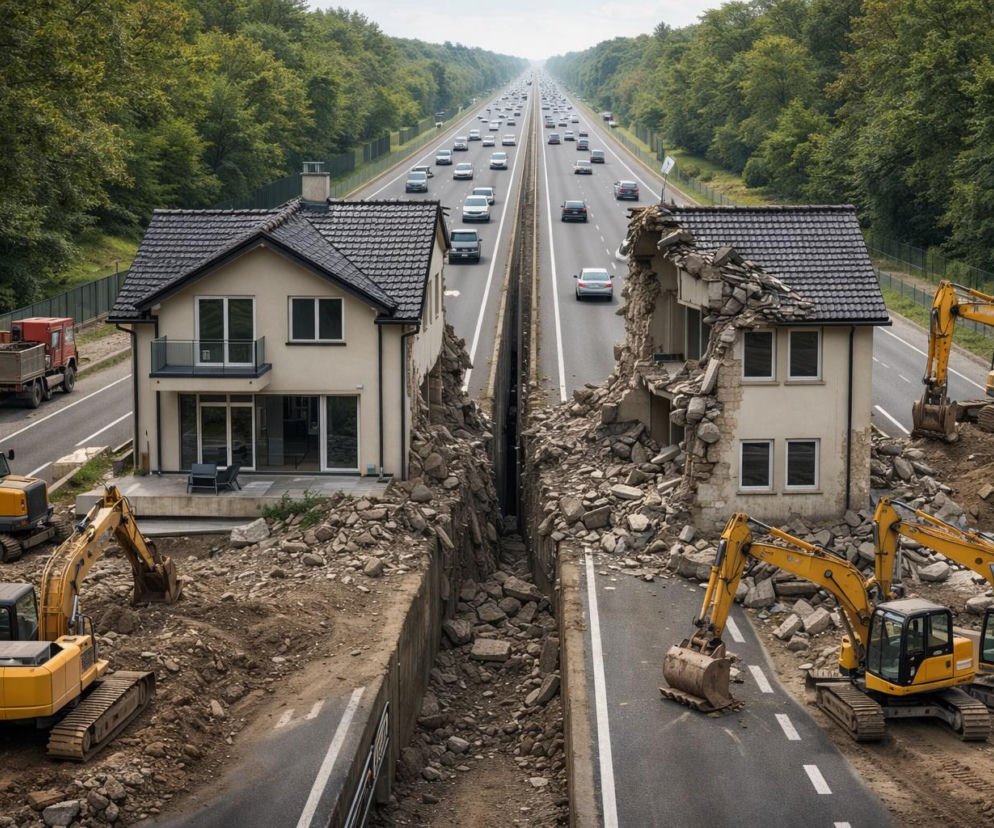 Dom na trasie autostrady