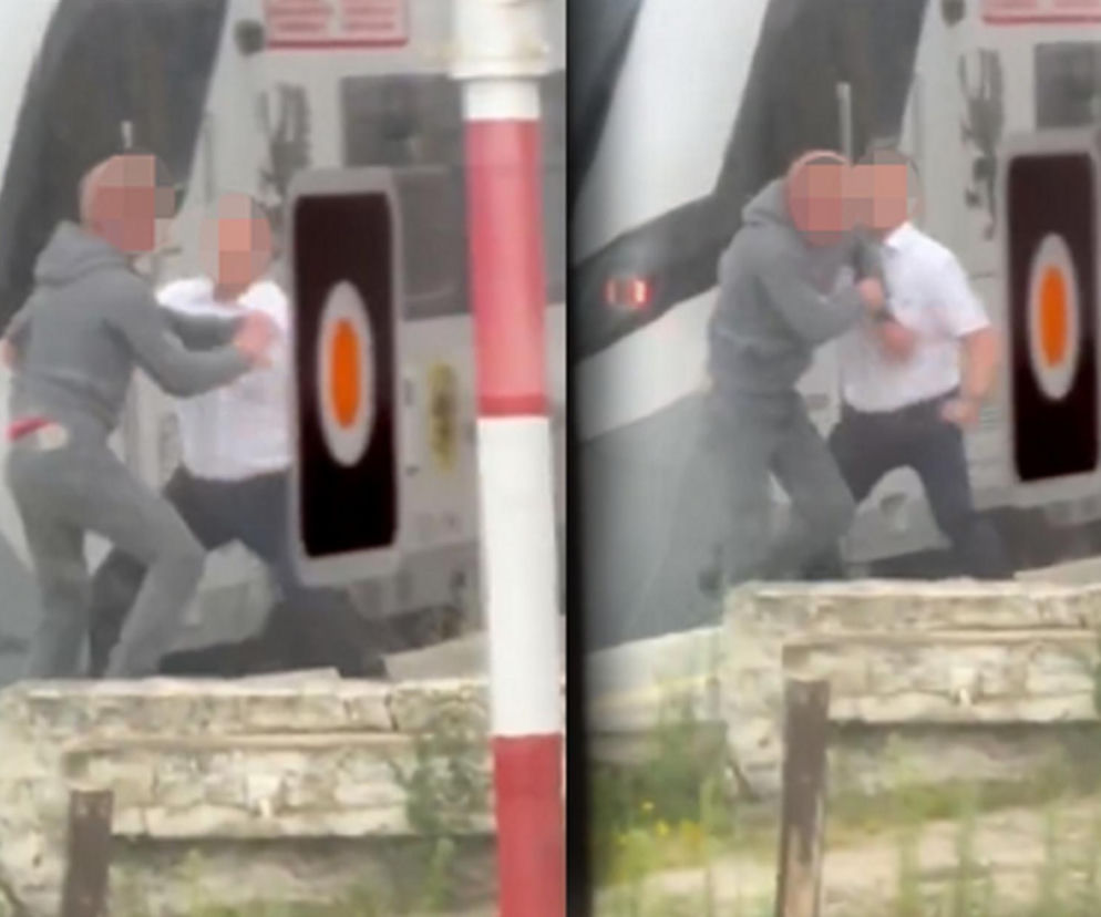Bójka pasażera z konduktorem na peronie tuż przed odjazdem pociągu! Do sieci trafiło nagranie