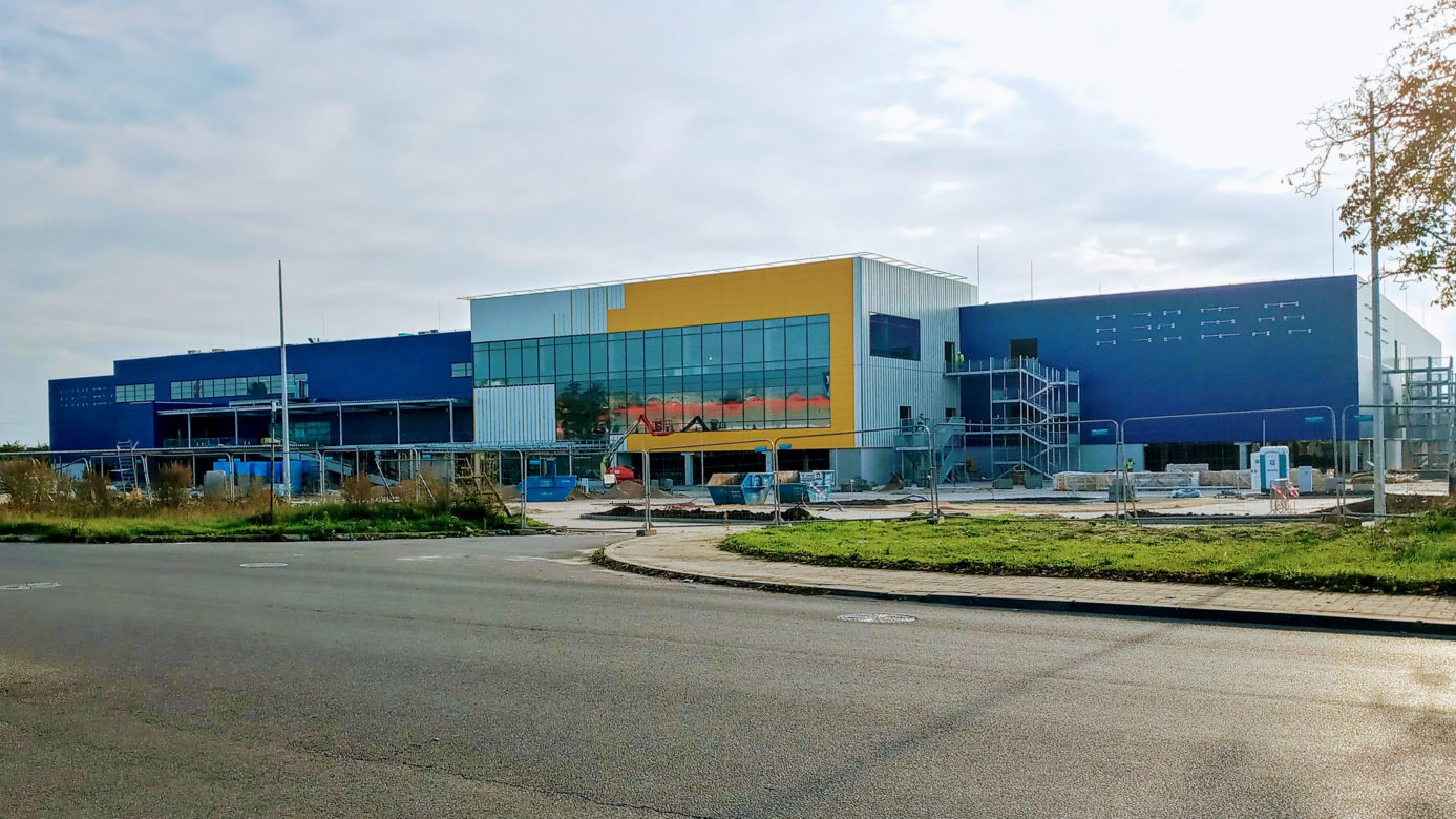 Budowa sklepu IKEA w Szczecinie - październik 2020