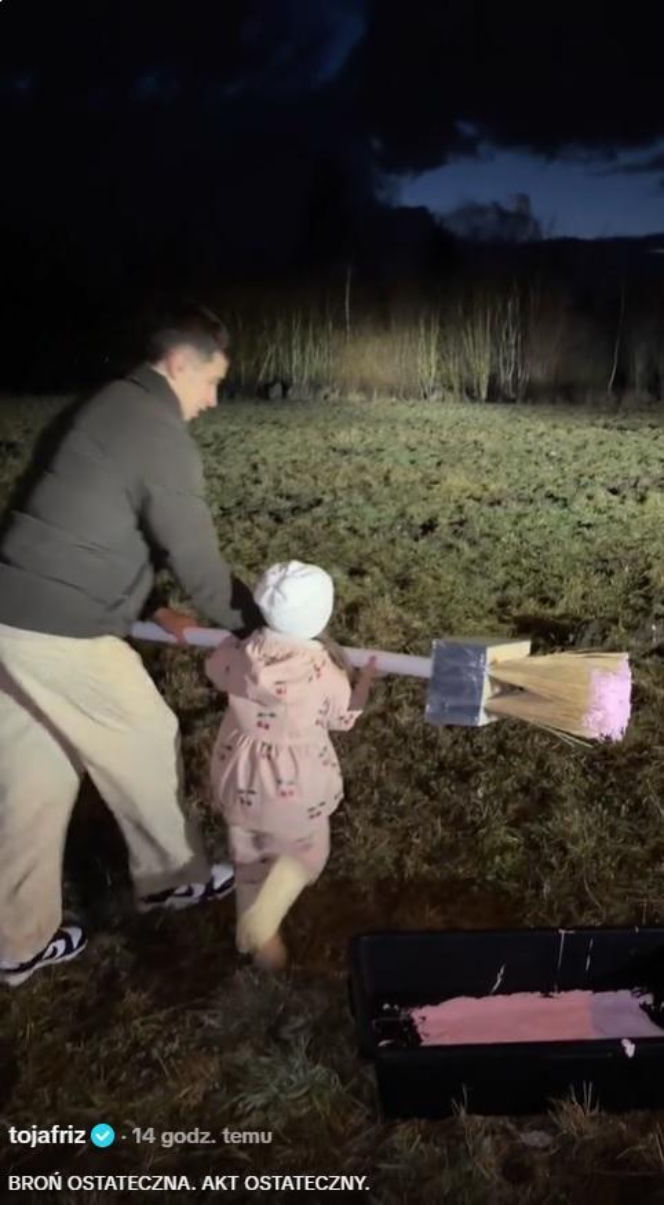 Friz z córką na straszeniu dzików