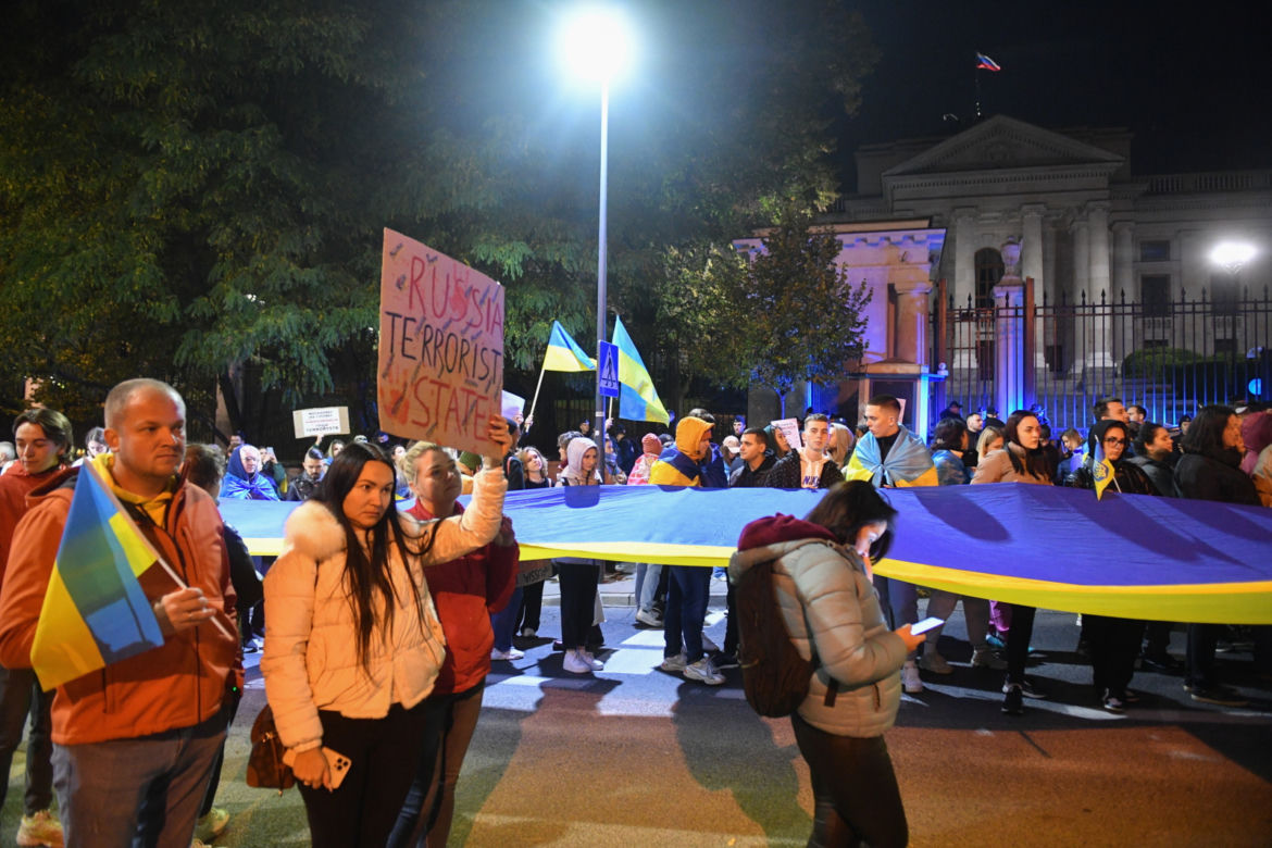 Protest pod ambasadą Rosji w Warszawie