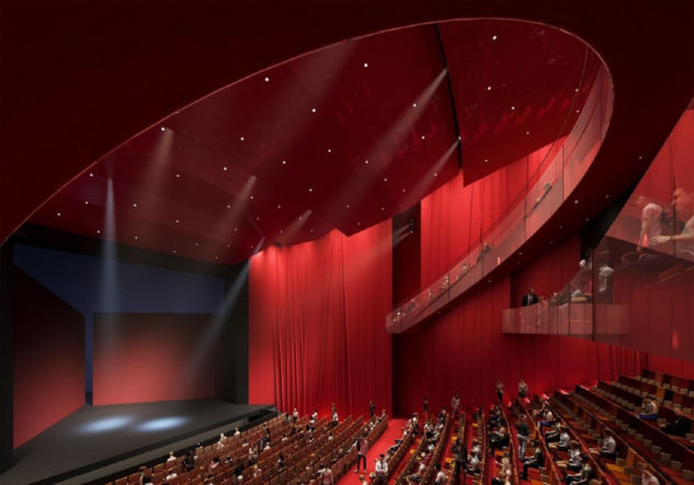 Wizualizacja poglądowa wnętrza nowej siedziby Teatru Muzycznego w Poznaniu