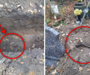 Ludzkie szczątki leżały obok grobu
