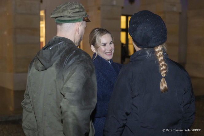 Marta Nawrocka uroczystym spotkaniu z harcerzami