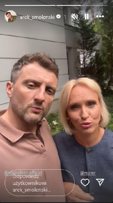 M jak miłość na planie. Bartek (Arkadiusz Smoleński), Dorota (Iwona Rejzner)