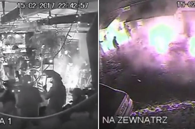 Pseudokibice Legii zdemolowali klub - nagranie z monitoringu
