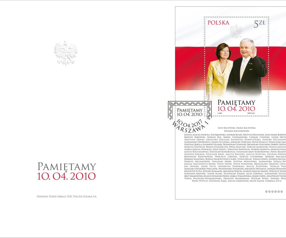 Para Prezydencka na znaczku. Poczta Polska upamiętnia ofiary katastrofy w Smoleńsku