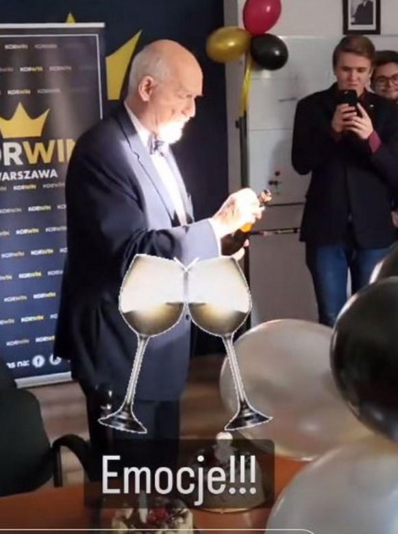Korwin świętował urodziny z partią