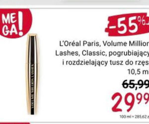 Tusz do rzęs pogrubiający i rozdzielający L’Oreal Paris Volume Million Lashes, Classic 29,99 zł/10,5 ml