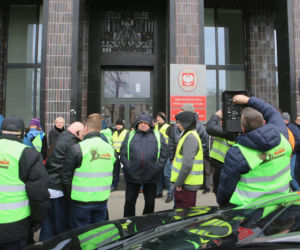 Protest taksówkarzy w Warszawie