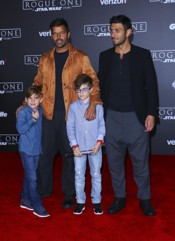 Ricky Martin z synami w 2016 roku