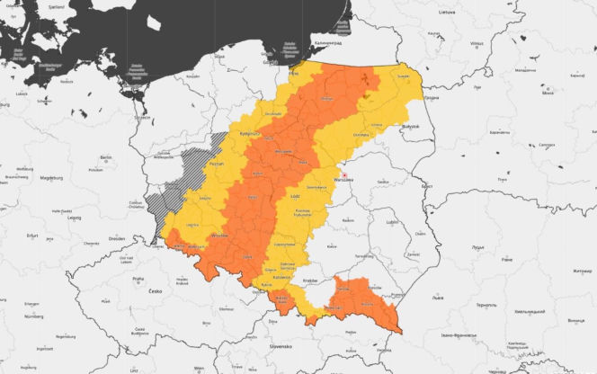 Opady śniegu IMGW 26.11.25