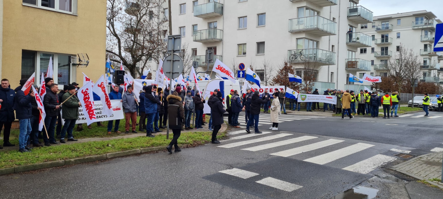 Protest pracowników wodociągowych w Poznaniu
