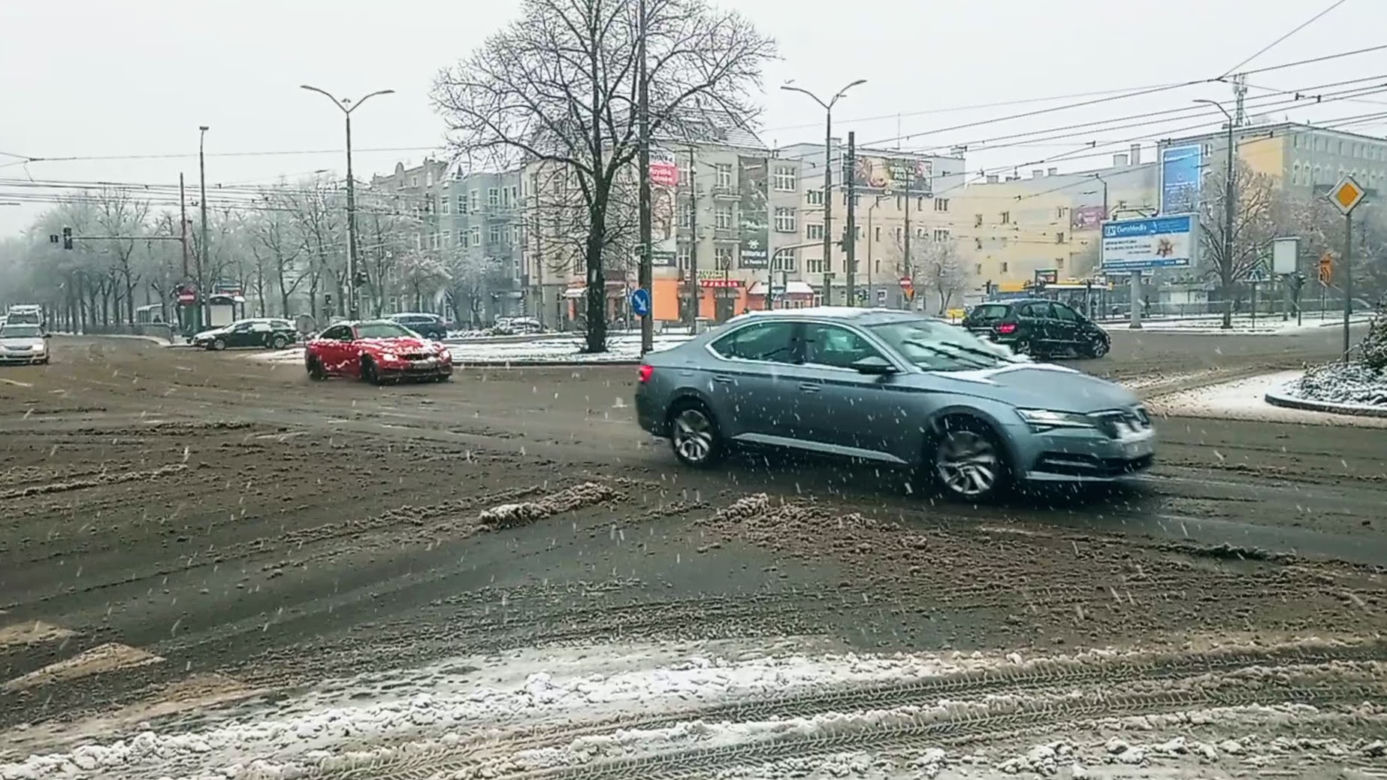 Pierwszy śnieg w Szczecinie