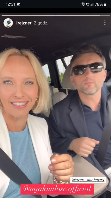 	M jak miłość nowy sezon. Dorota (Iwona Rejzner), Bartek (Arkadiusz Smoleński) na planie