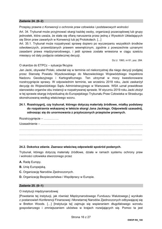 Matura 2021: WOS. Pytania, arkusze CKE, zadania [Matura 11.05.2021]