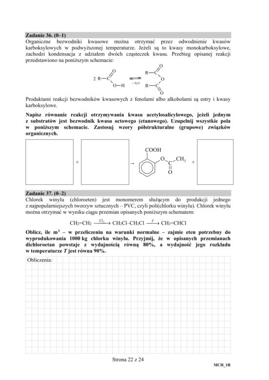 Matura 2020 ARKUSZE CKE: Chemia