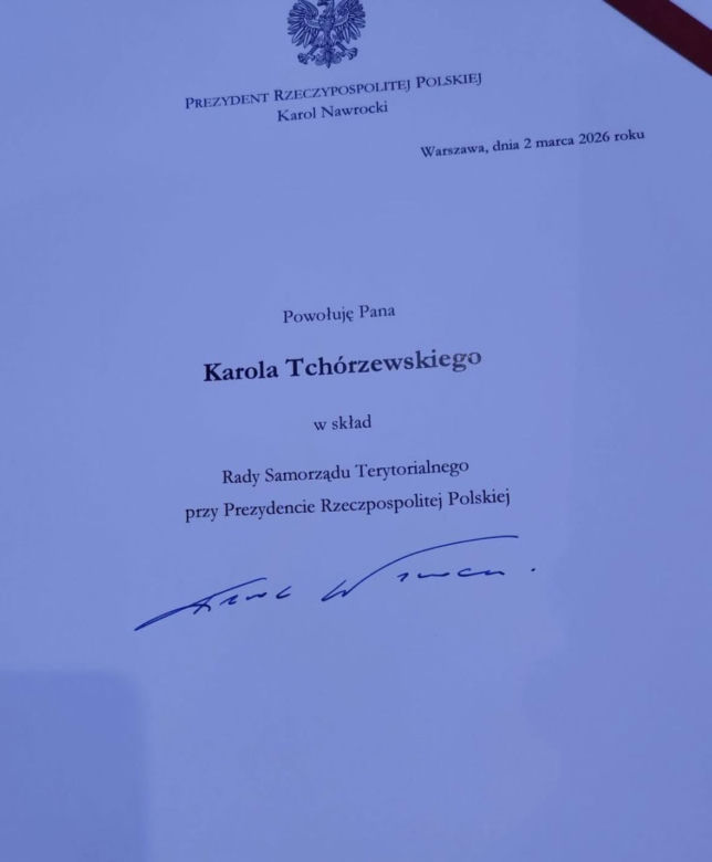 Starosta K. Tchórzewski w Radzie Samorządu Terytorialnego