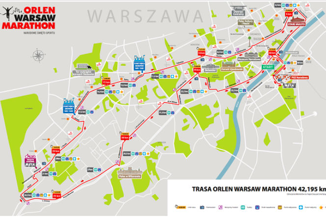 Orlen Warsaw Marathon 2017 - TRASA i utrudnienia na drodze