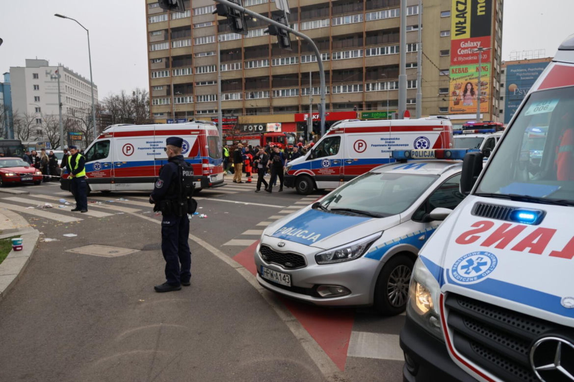 Wypadek na placu Rodła w Szczecinie