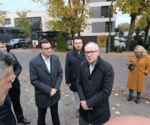 Łukasz Borowiak i Mateusz Morawiecki w Lesznie