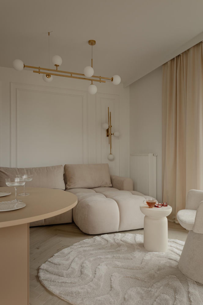 Soft minimalizm w gdyńskim apartamencie - projekt Agata Piltz