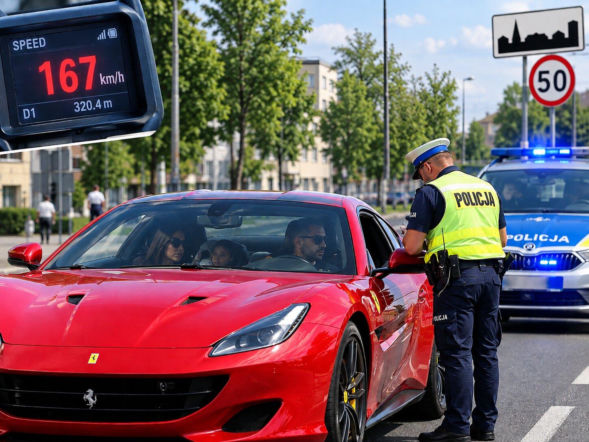 167 km/h w zabudowanym! Cudzoziemiec w Ferrari zatrzymany