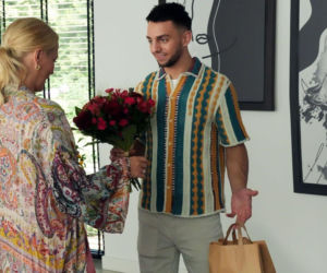 Barwy szczęścia odc. 3284. Justyna (Sylwia Juszczak-Krawczyk), Mirek (Oliwier Kozłowski)