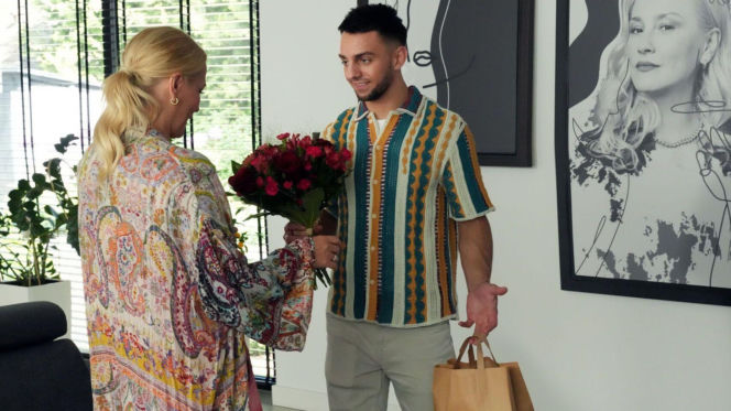 Barwy szczęścia odc. 3284. Justyna (Sylwia Juszczak-Krawczyk), Mirek (Oliwier Kozłowski)