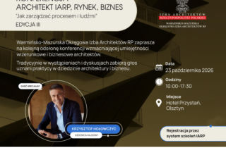 Architekt jako lider, przedsiębiorca i użytkownik AI. Konferencja IARP w Olsztynie