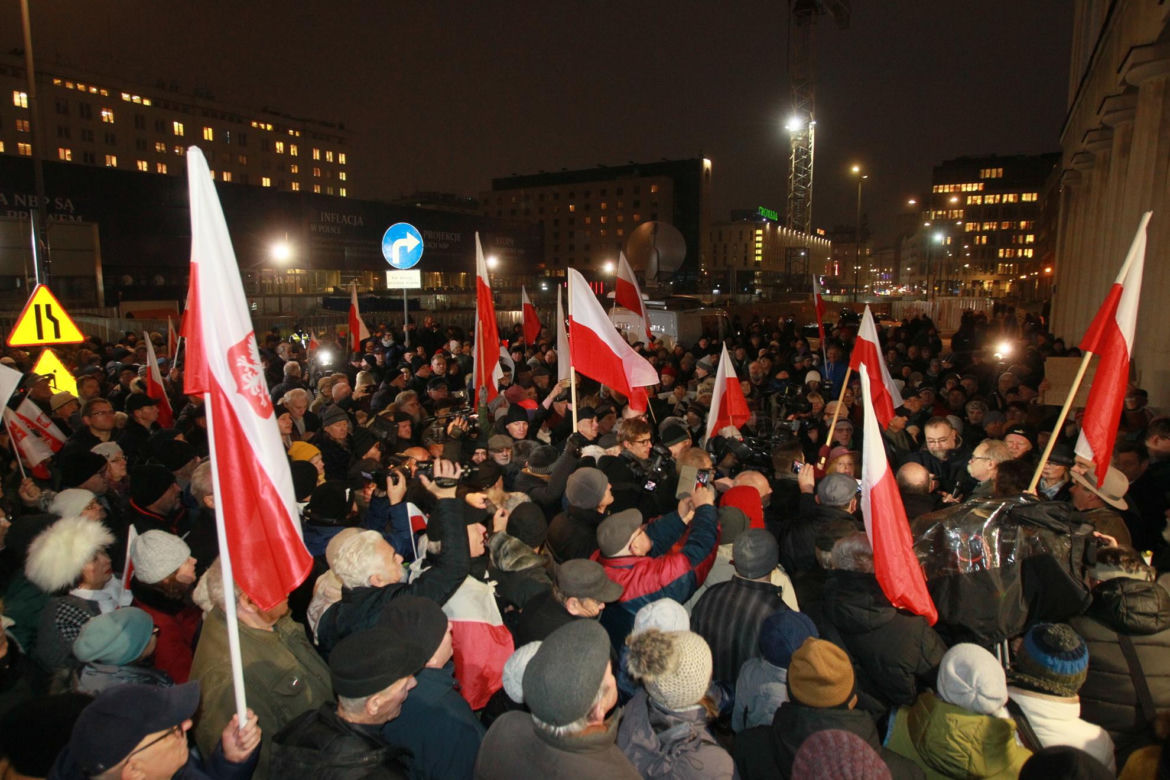 Protest przed siedzibą TVP 